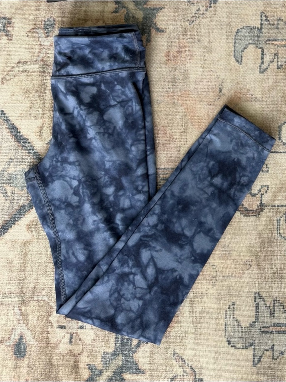 Athleta Kids Tie-Dye Navy Gray Leggings